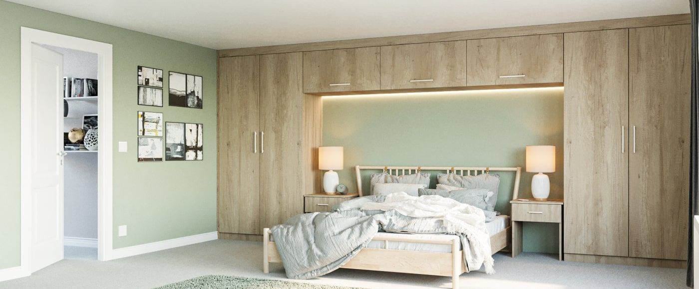 Fitted Wardrobes With A Bed In The Middle – Made To Measure In Over Bed Wardrobes Sets (View 2 of 15)
