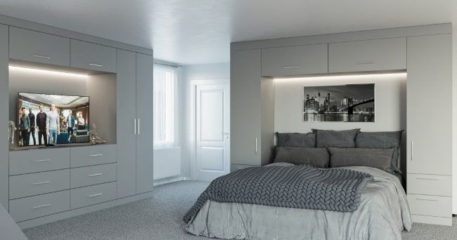 Fitted Wardrobes With A Bed In The Middle – Made To Measure Throughout Wardrobes Beds (View 7 of 15)