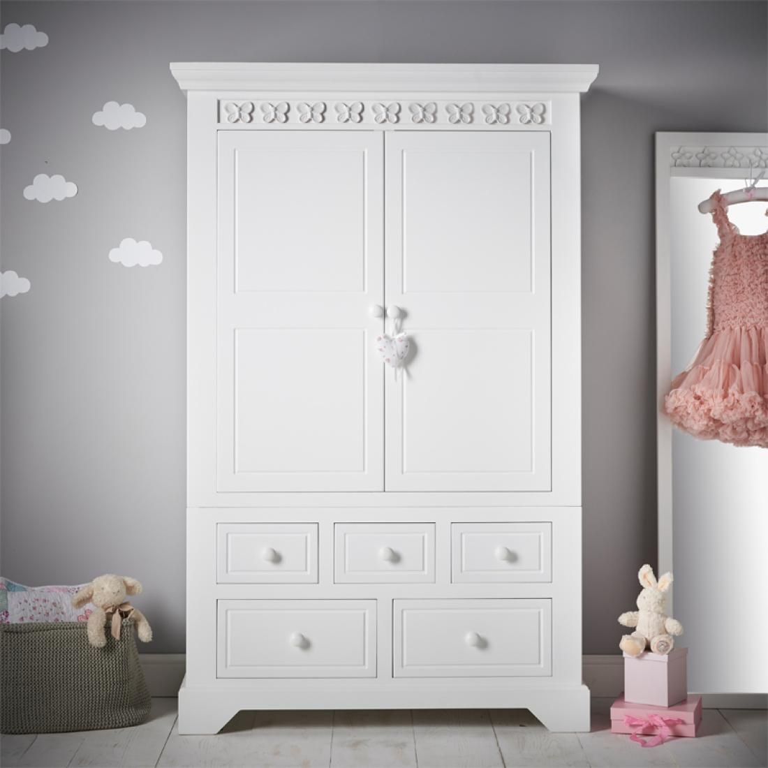 Florence Flutterby Combination Wardrobe | Childrens Wardrobe | Kids Wardrobe Pertaining To Chest Of Drawers Wardrobes Combination (Photo 10 of 15)