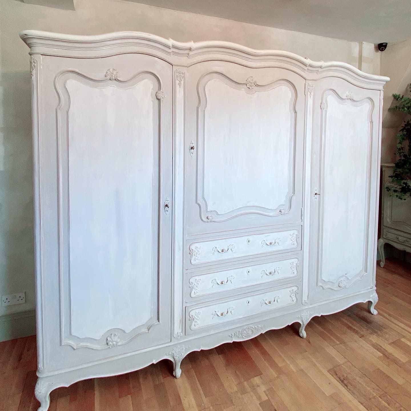 French 3 Door Armoire | Village Chic In 3 Door French Wardrobes (Photo 4 of 15)