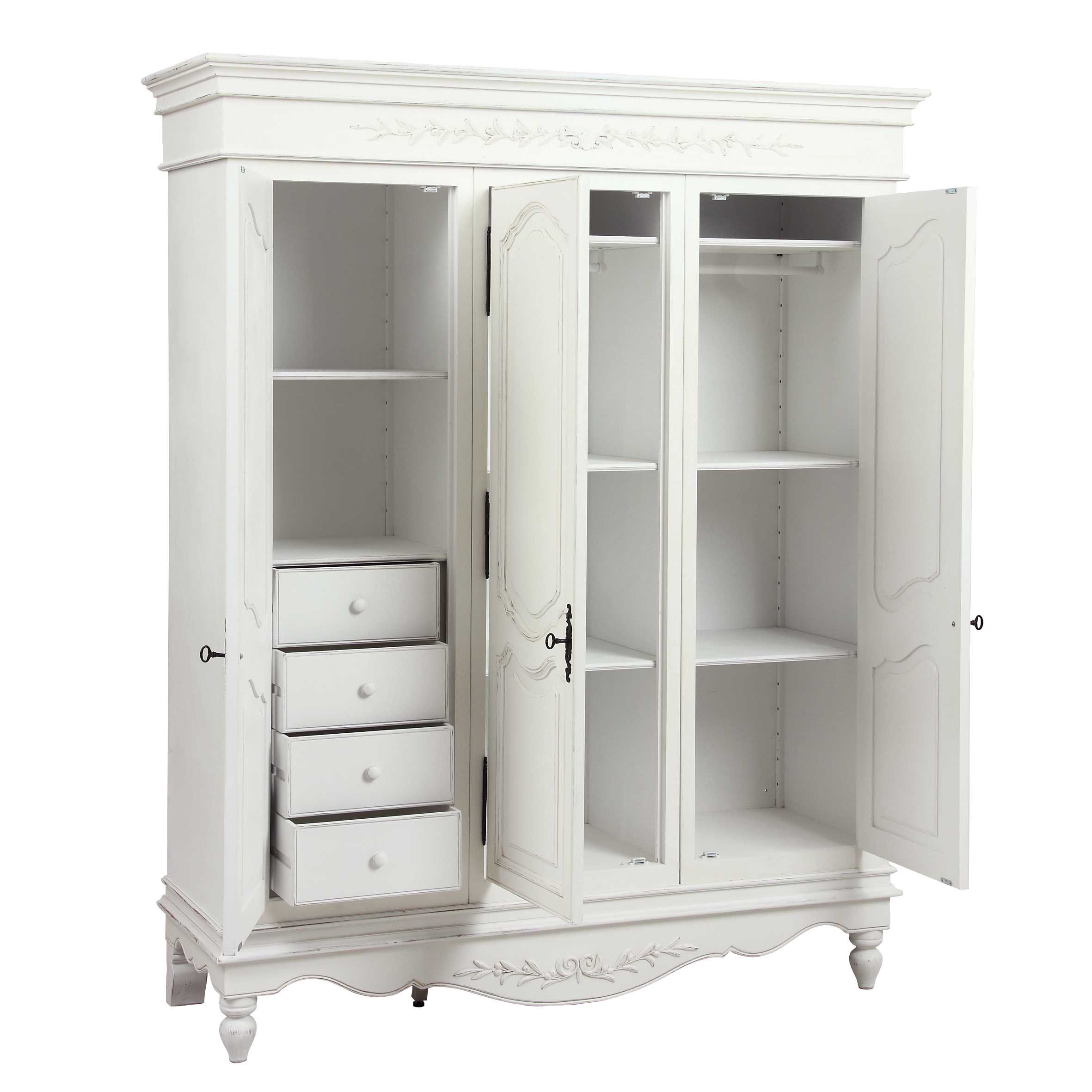 French 3 Door Wardrobe – Romance – Low Cost Delivery, Nationwide With 3 Door French Wardrobes (Photo 5 of 15)