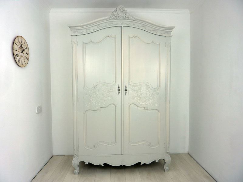 French Antique Carved Armoire Painted Vintage, Antique & Farmhouse Furniture With Vintage French Wardrobes (Photo 6 of 15)