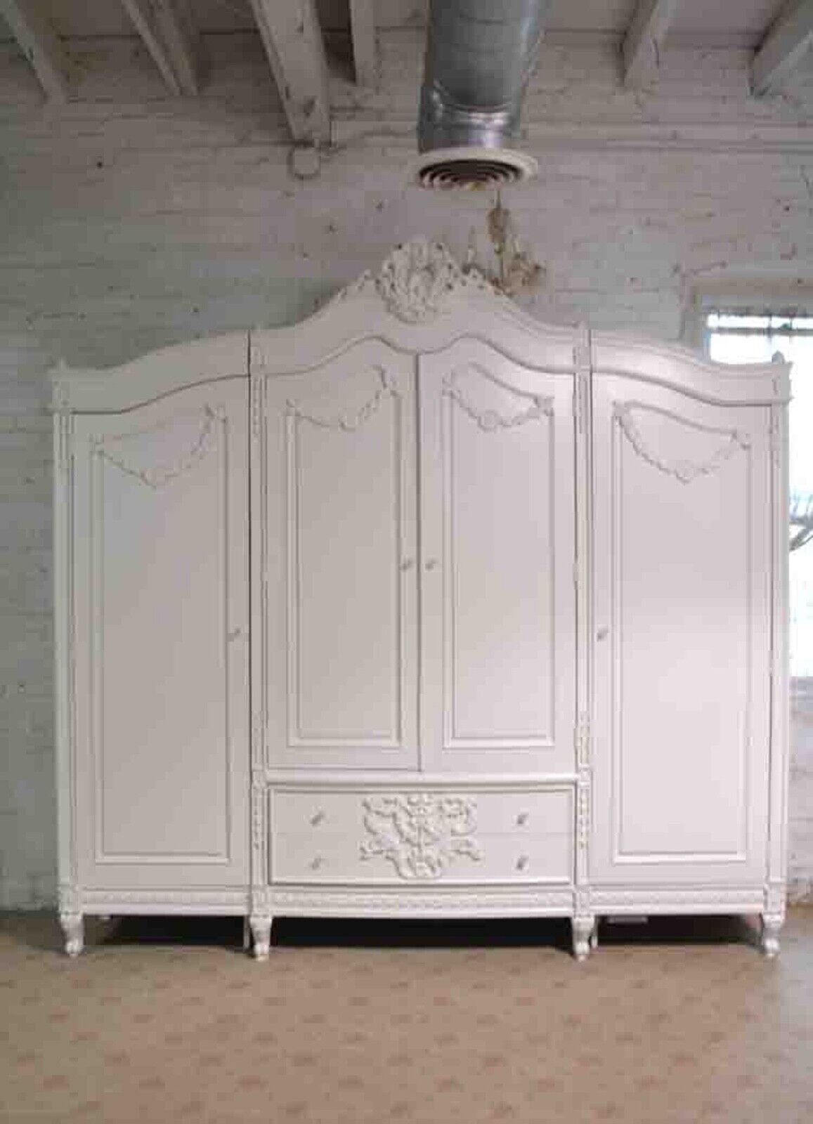 French Armoire Painted Cottage Chic Shabby French Romantic Armoire/ Wardrobe  | Ebay With Regard To White French Armoire Wardrobes (Photo 4 of 15)