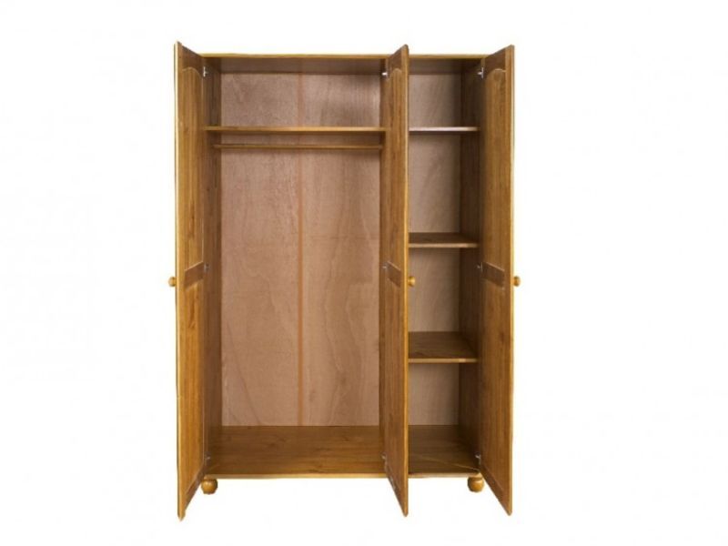 Gfw Hampshire 3 Door Solid Honey Pine Wardrobegfw Intended For Hampshire Wardrobes (Photo 5 of 15)