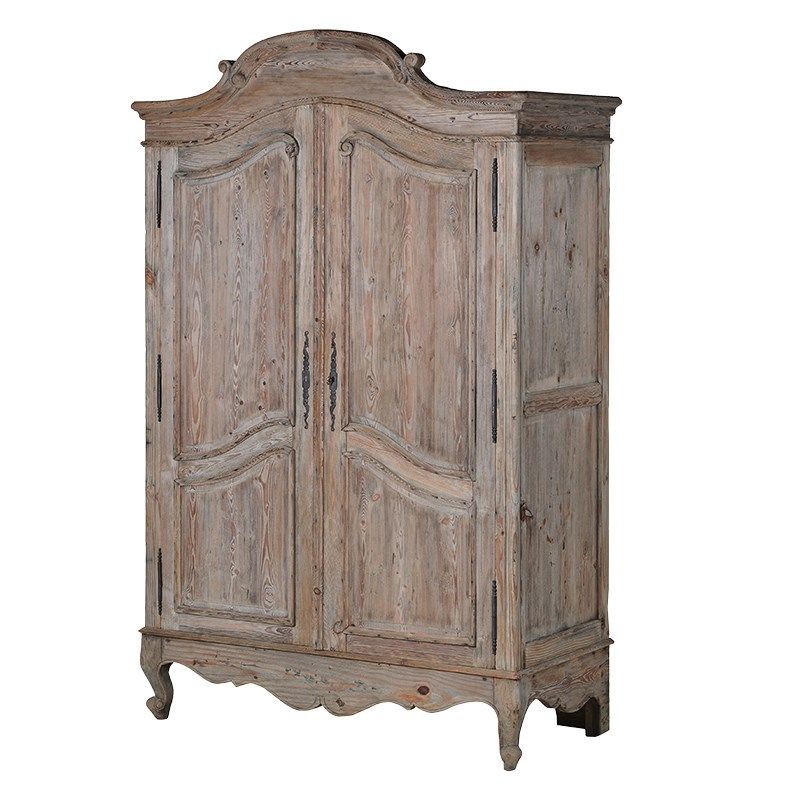 Giselle Reclaimed Pine Armoire – Crown French Furniture With Regard To Antique French Wardrobes (View 11 of 15)