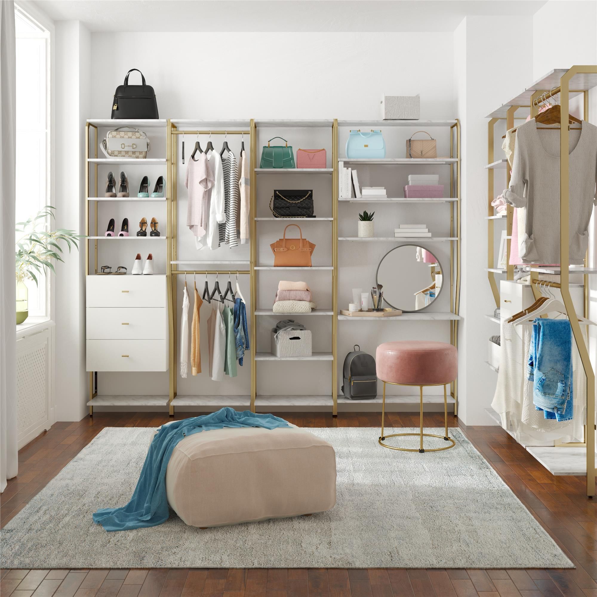 Gwyneth Closet System With 6 Shelves | Boutique Style Closet, Closet  Organizing Systems, Closet System Pertaining To 6 Shelf Wardrobes (Photo 9 of 15)