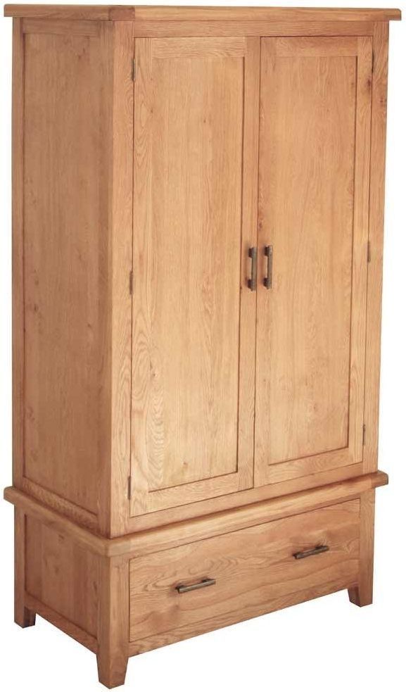 Hampshire Oak 2 Door 1 Drawer Wardrobe – Cfs Furniture Uk Intended For Hampshire Wardrobes (Photo 7 of 15)
