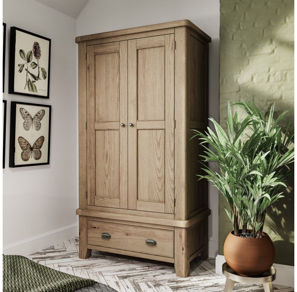 Hamstead 2 Door Wardrobe – Furniture From Readers Interiors Uk Intended For Oak Wardrobes For Sale (Photo 4 of 15)