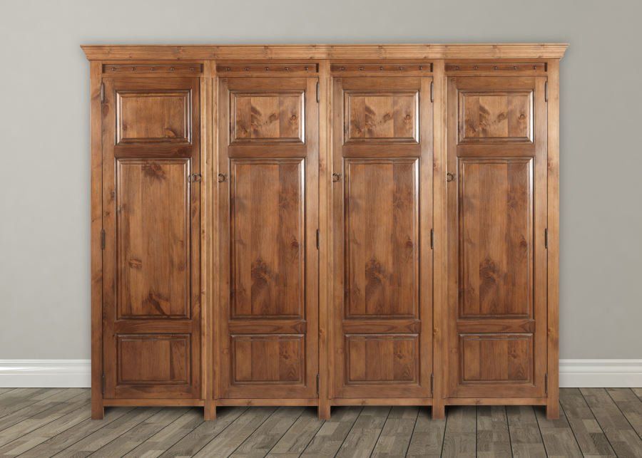 Handmade Solid Wood 4 Door Wardrobe With Free Uk Delivery Intended For Wood Wardrobes (Photo 4 of 15)