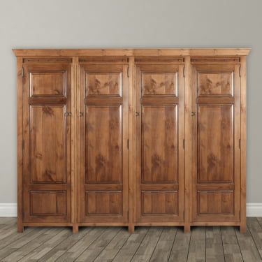 Handmade Solid Wood 4 Door Wardrobe With Free Uk Delivery With Regard To Large Wooden Wardrobes (Photo 1 of 15)