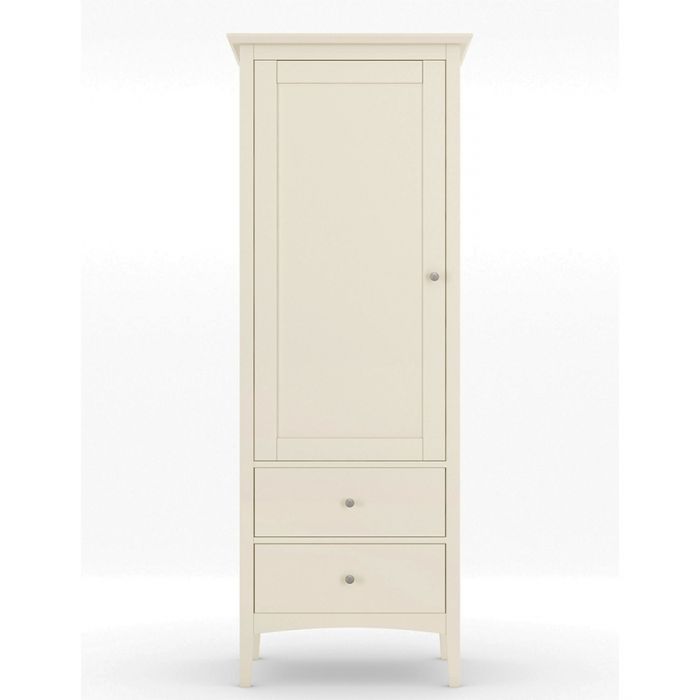 Hastings Ivory Single Wardrobe In Single Wardrobes With Drawers And Shelves (Photo 3 of 15)