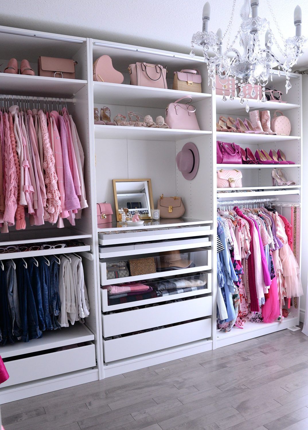 Helpful Closet Organization Tips Featuring The Ikea Pax Wardrobe – The Pink  Millennial For Wardrobes Drawers And Shelves Ikea (Photo 8 of 15)