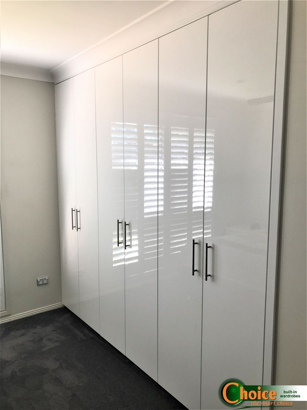High Gloss White Pollurathane Sliding Doors  Choice Wardrobes | Built In  Wardrobes For Western Sydney  Choice Wardrobes For High Gloss Doors Wardrobes (View 7 of 15)