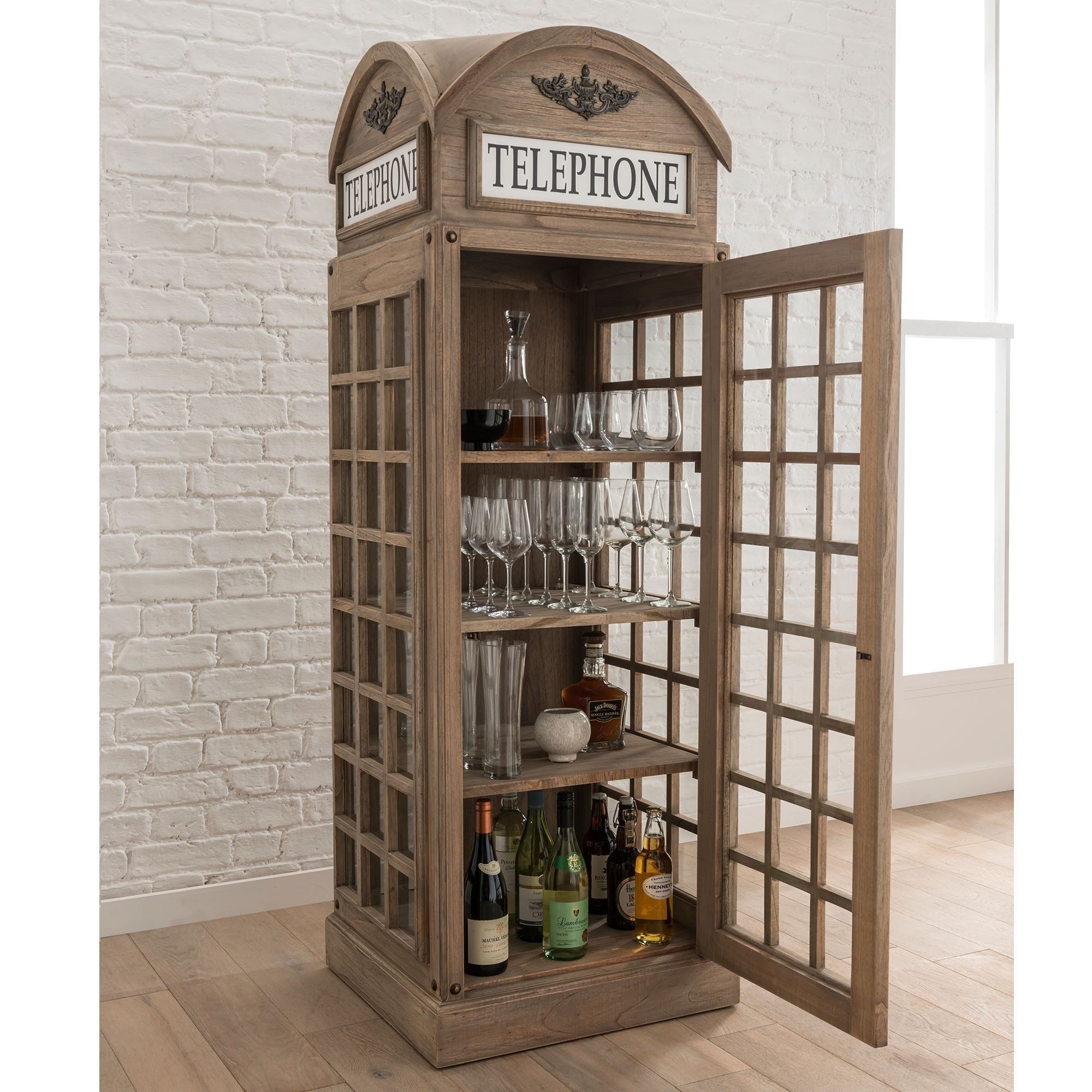 Home Bar – Telephone Box Display Cabinet | Drinks Cabinet With Telephone Box Wardrobes (View 11 of 15)