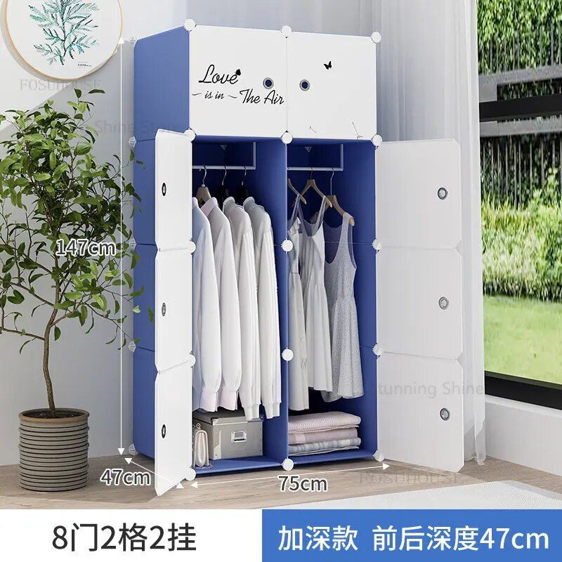 Home Bedroom Assembly Wardrobes Bedroom Furniture Modern Storage Cabinet  Rental Room Wardrobes Strong Durable Storage Cabinet – Aliexpress Inside 2 Separable Wardrobes (View 12 of 15)