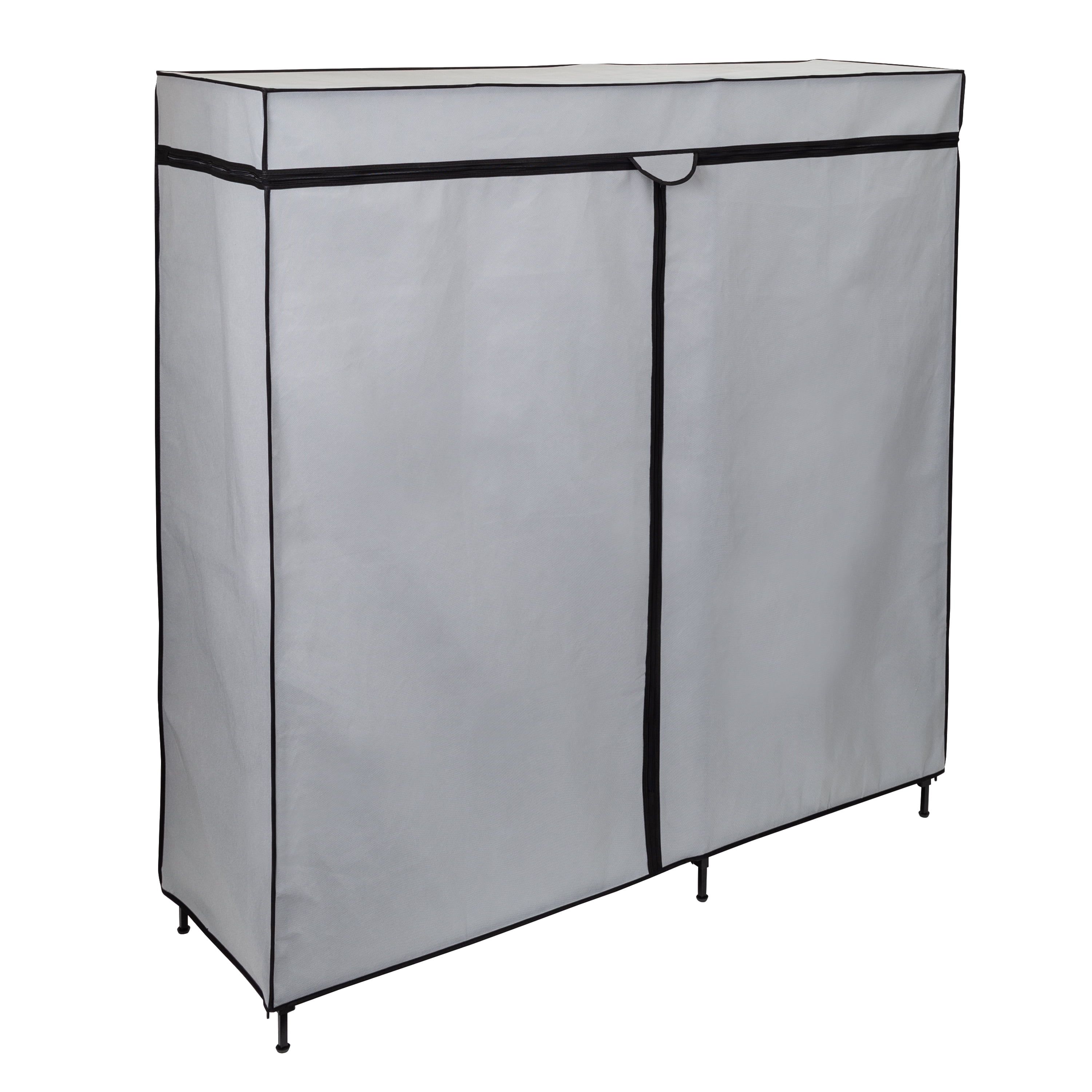 Honey Can Do 60 Inch Wide Double Door Portable Wardrobe Closet With Cover,  Gray – Walmart In 60 Inch Wardrobes (View 11 of 15)