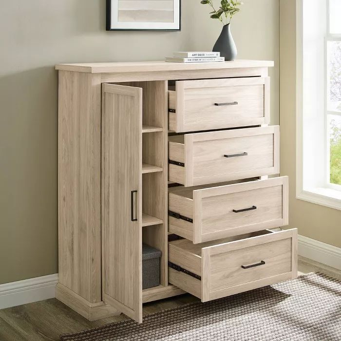 Hooper Transitional Combination Wardrobe – Saracina Home | Combination  Wardrobe, Saracina Home, Tall Cabinet Storage Regarding Wardrobes Chest Of Drawers Combination (View 9 of 15)