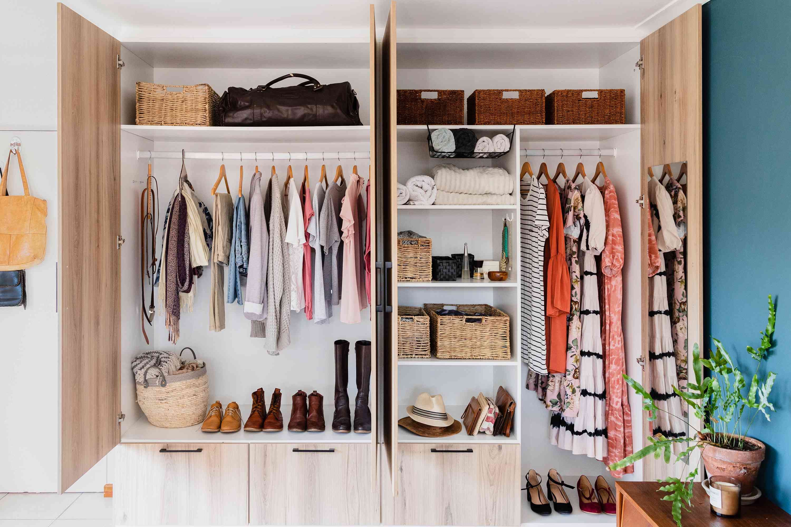 How To Organize Clothes In Your Closet: 5 Easy Steps Inside Hanging Wardrobes Shelves (View 13 of 15)