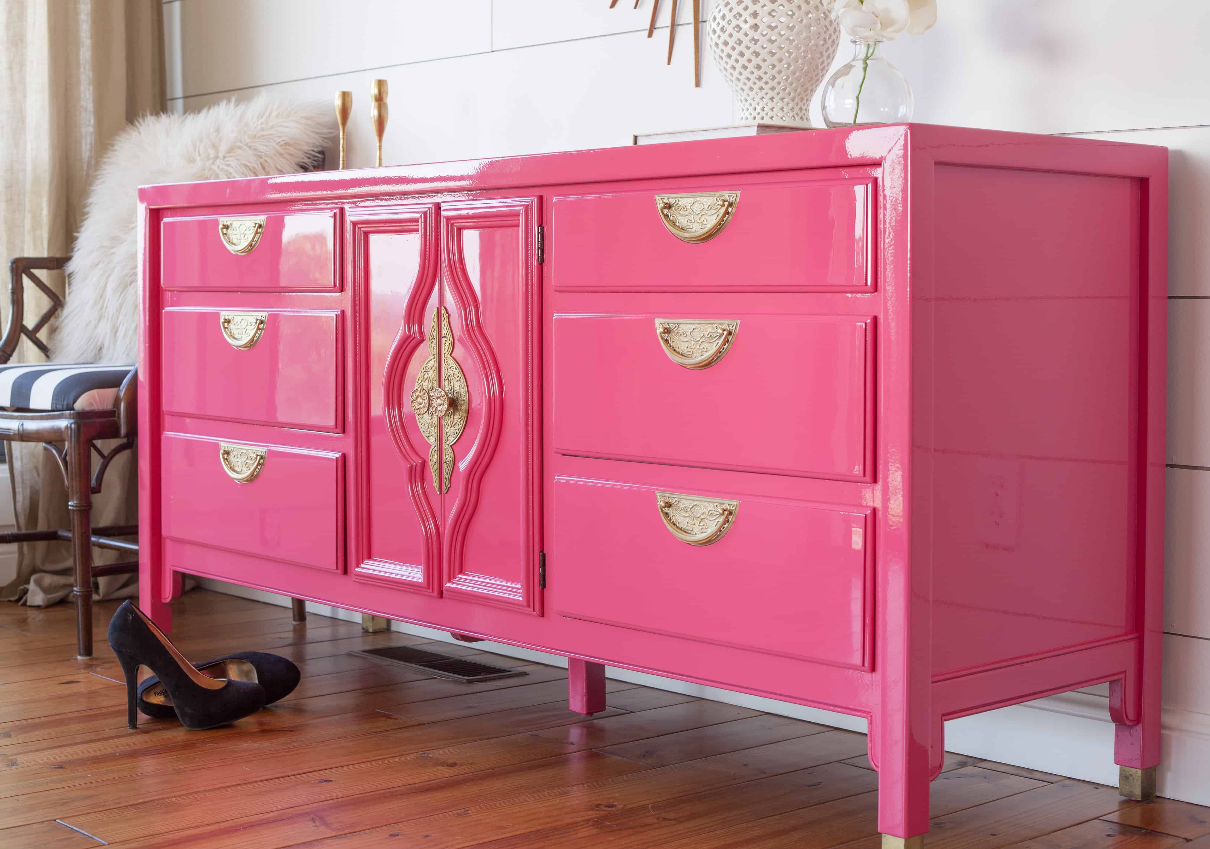 How To Paint High Gloss Finish On Wood Furniture Pertaining To Pink High Gloss Wardrobes (View 7 of 15)