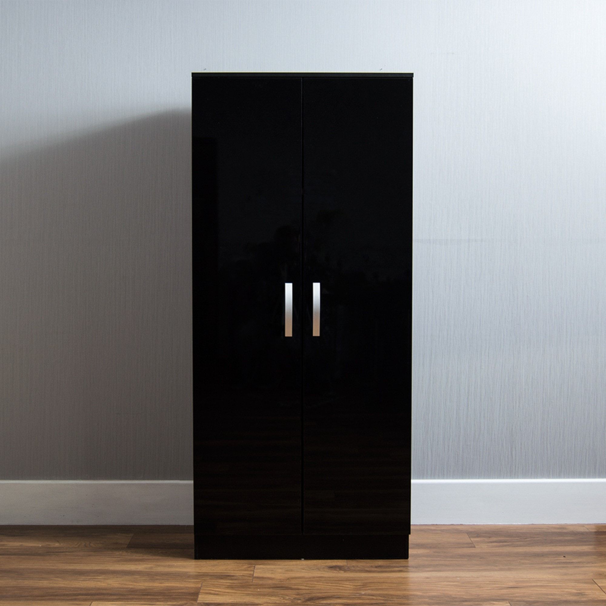 Hulio Black 2 Door Wardrobe | Bathroom Furniture | Bathroom In Single Black Wardrobes (Photo 1 of 15)