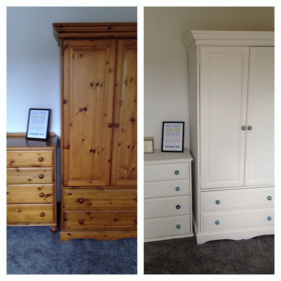 I Put The Below 'before And After' Photo Of My Pine Wardrobe And Drawers On  Pinterest Last Year And It's Be… | Furniture Makeover, Furniture, Pine  Bedroom Furniture In White Pine Wardrobes (Photo 11 of 15)