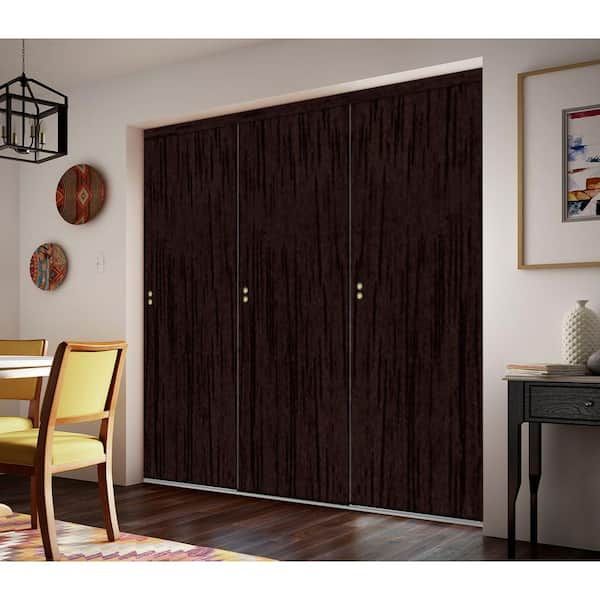 Impact Plus 96 In. X 80 In. Smooth Flush Solid Core Espresso Mdf Interior  Closet Sliding Door With Matching Trim Sfe343 9680m – The Home Depot Throughout 96 Inches Wardrobes (Photo 5 of 15)