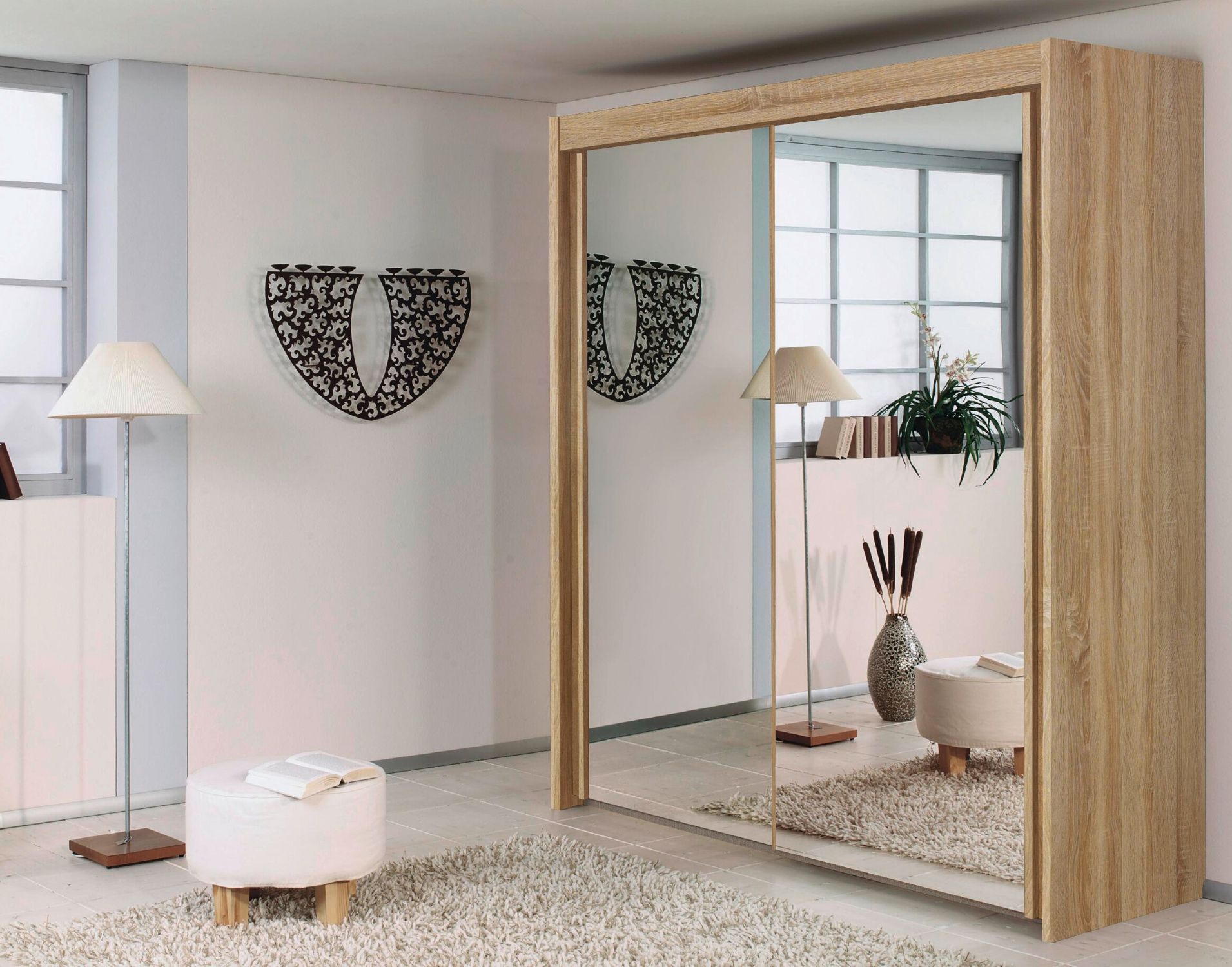 Imperial 2 Door Mirrored Wardrobe – Furniture World Regarding Double Wardrobes With Mirror (Photo 8 of 15)
