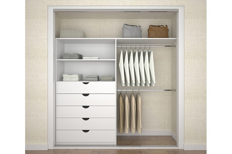 Interior Design In White Finish With Double Hanging Rail | Sdwc Regarding Double Rail White Wardrobes (Photo 15 of 15)