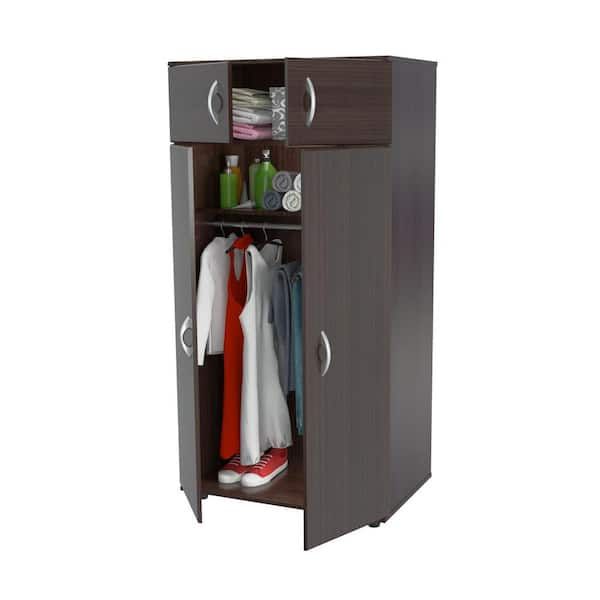Inval Espresso Wengue Armoire Am 2823 – The Home Depot With Espresso Wardrobes (View 5 of 15)