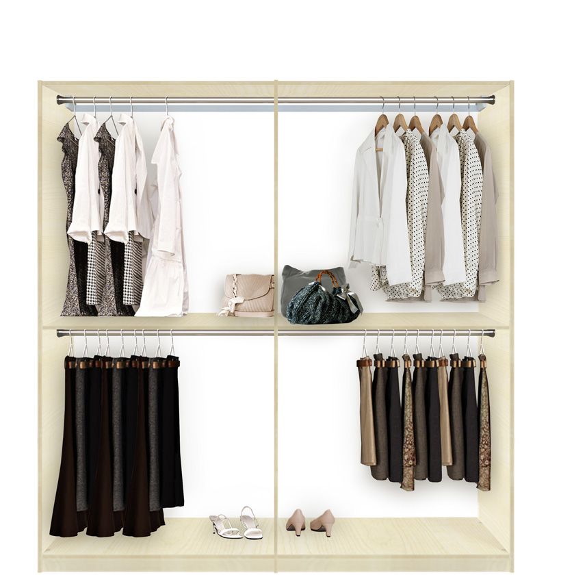 Isa Custom Closet For Hanging Clothes – Double Double Hanging | Contempo  Space With Regard To Wardrobes With Hanging Rod (View 12 of 15)