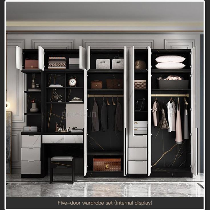 Italian Modern Minimalist Practical Bedroom Wardrobe Large Wooden Wardrobe  With Dressing Table Combination Luxury Home Furniture – Online Furniture  Store – My A… In 2023 | Luxury Home Furniture, Wooden Wardrobe, Home  Furniture Inside 5 Door Wardrobes Bedroom Furniture (Photo 11 of 15)