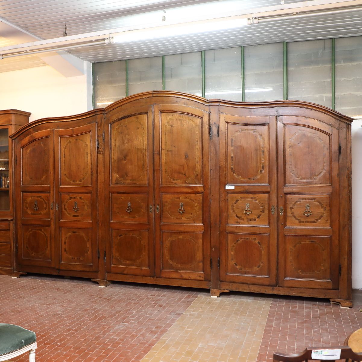 Italian Wardrobe With 6 Doors In Walnut With Inlays | Mobili Sisi Antique  Furniture Within 6 Doors Wardrobes (Photo 13 of 15)