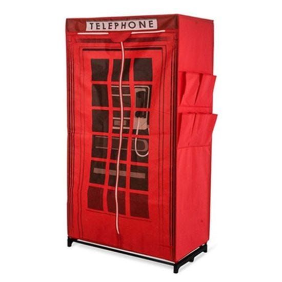 Jocca Tnt Wardrobe Telephone Box Design – Red | Robert Dyas With Regard To Telephone Box Wardrobes (View 13 of 15)