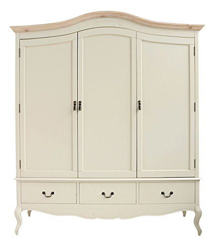 Juliette Shabby Chic Champagne Triple Wardrobe. Stunning Large 3 Door Cream  Wardrobe With Hanging Rail,shelves And… In Cheap Shabby Chic Wardrobes (Photo 13 of 15)