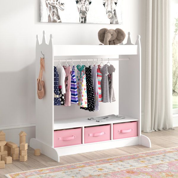 Kids Wardrobe Closet | Wayfair Intended For Childrens Wardrobes With Drawers And Shelves (Photo 4 of 15)