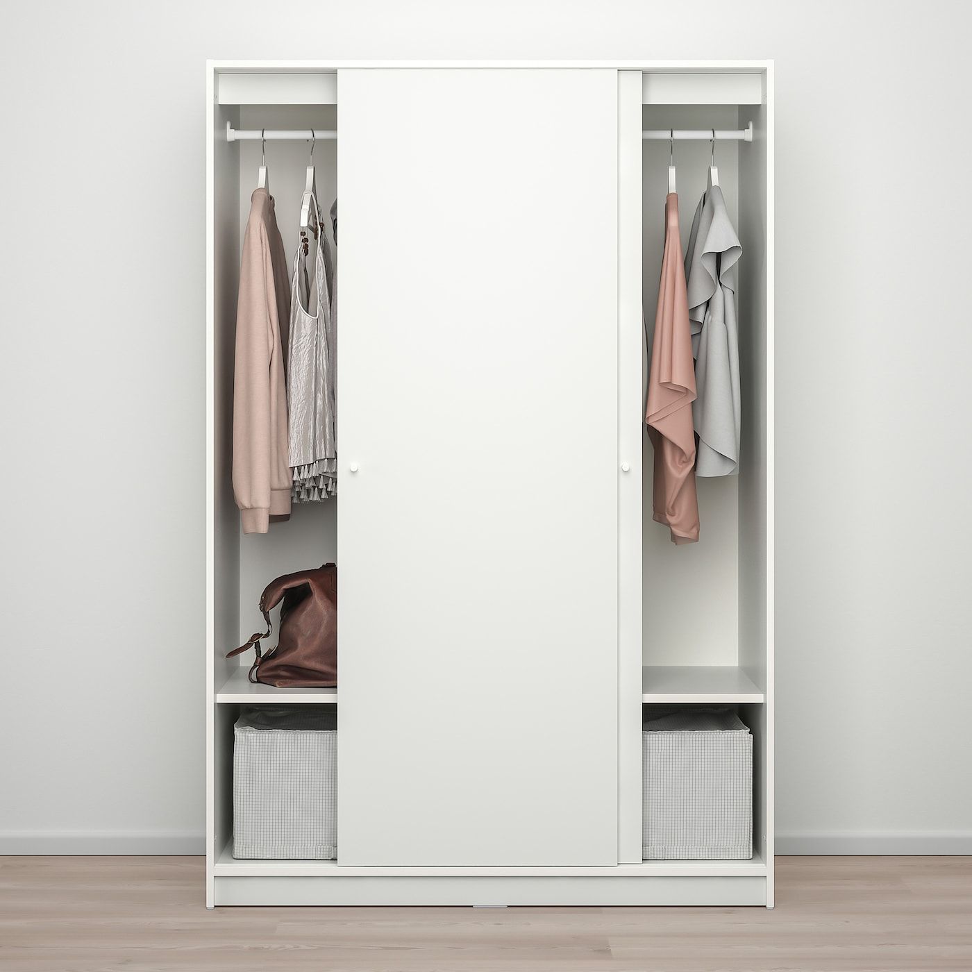Kleppstad Wardrobe With Sliding Doors, White, 461/8x691/4" – Ikea For 4 Door White Wardrobes (View 10 of 15)