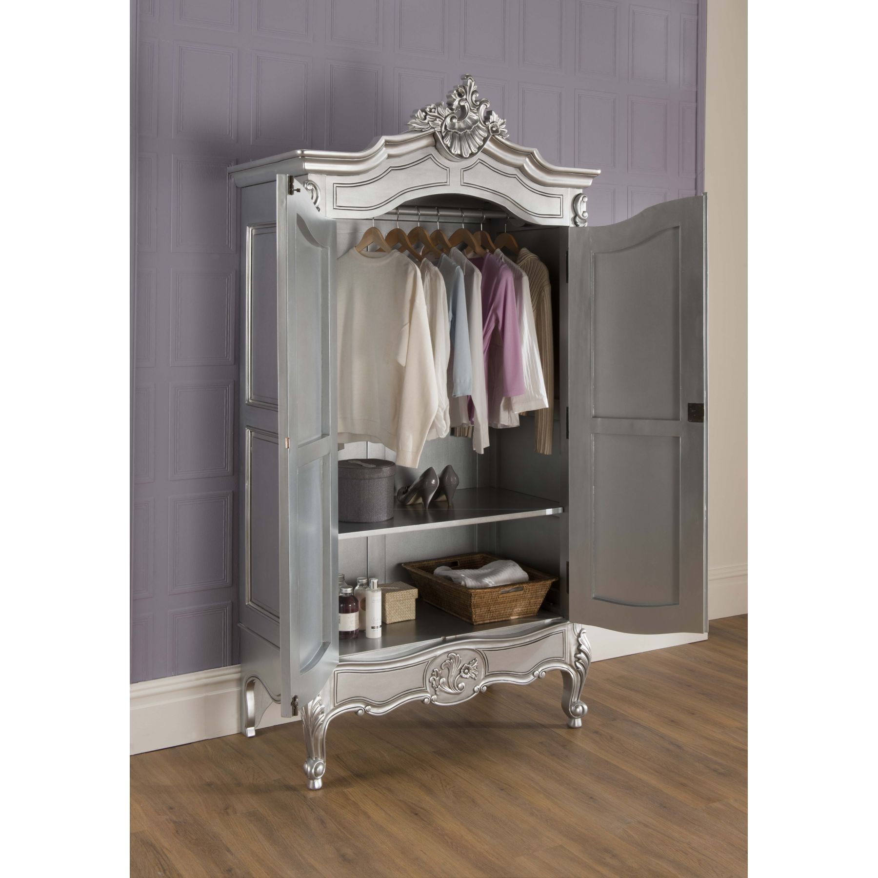 La Rochelle Antique French Wardrobe Works Exceptional Alongside Our Shabby  Chic Furniture Intended For Silver French Wardrobes (View 15 of 15)