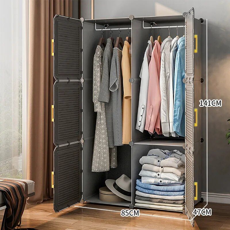 Large Capacity Wardrobes Plastic Garment Storage Cabinet Bedroom Furniture  Multi Hanging Design Clothes Closet – Aliexpress With Garment Cabinet Wardrobes (Photo 3 of 15)