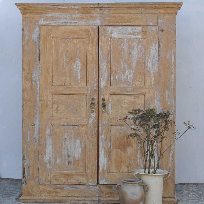 Large French Antique Pine Wardrobe – Home Barn Vintage Intended For Antique French Wardrobes (View 8 of 15)