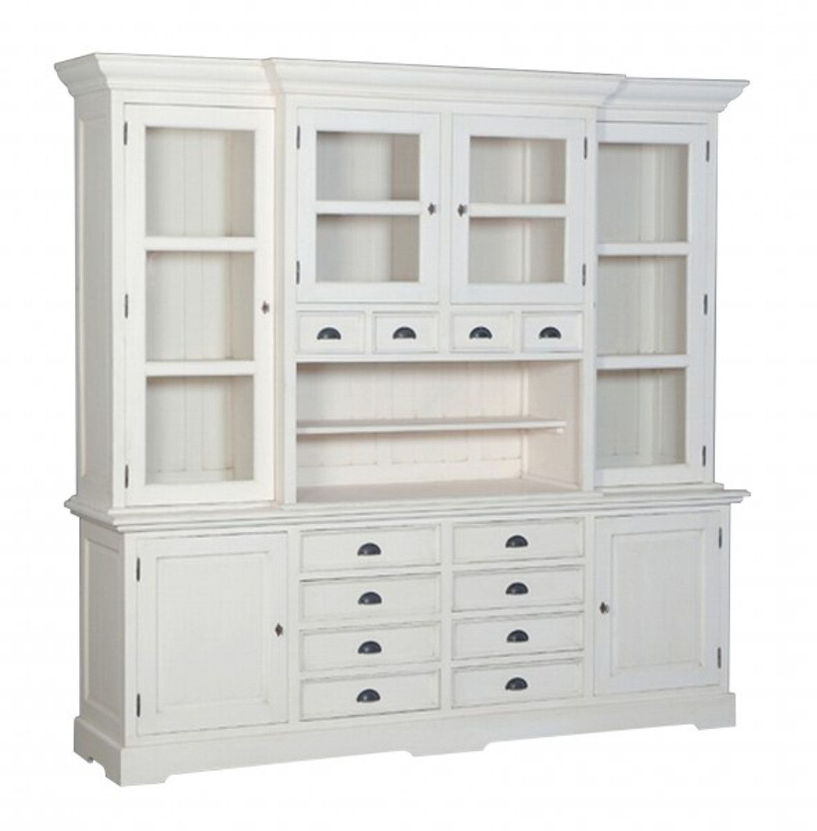 Large Shabby Chic Country House Style Cabinet With 6 Doors And 12 Drawers –  Buffet Cabinet – Wardrobe Dining Room | Casa Padrino In Large Shabby Chic Wardrobes (Photo 1 of 15)