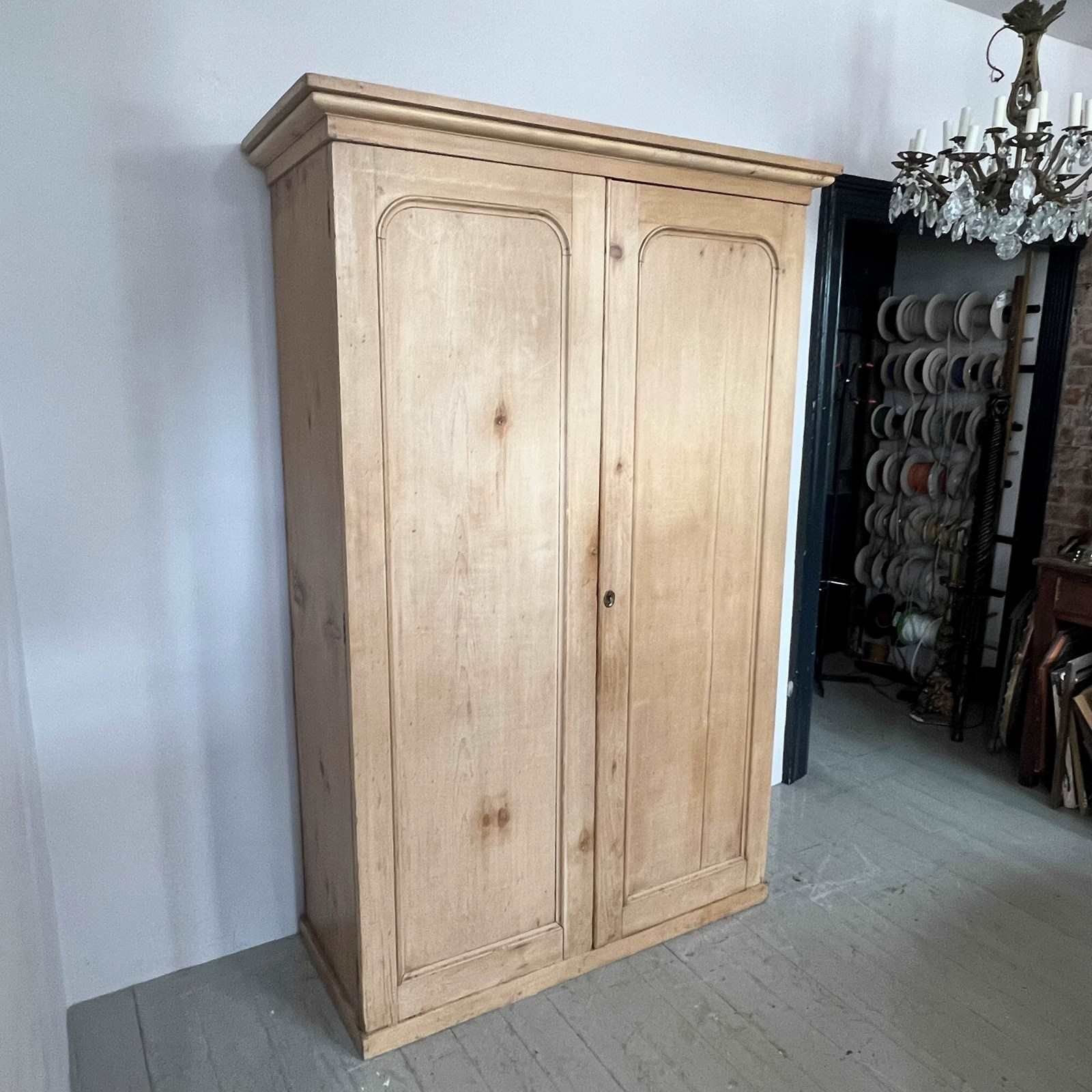 Large Victorian Pine Wardrobe – The Hoarde Vintage Pertaining To Pine Wardrobes (Photo 14 of 14)
