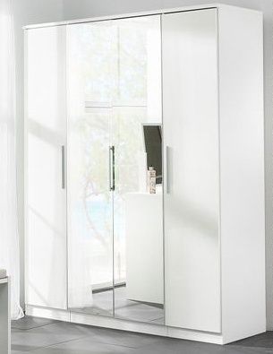 Large White High Gloss Bedroom Wardrobe 4 Door – Homegenies For Tall White Gloss Wardrobes (View 8 of 15)