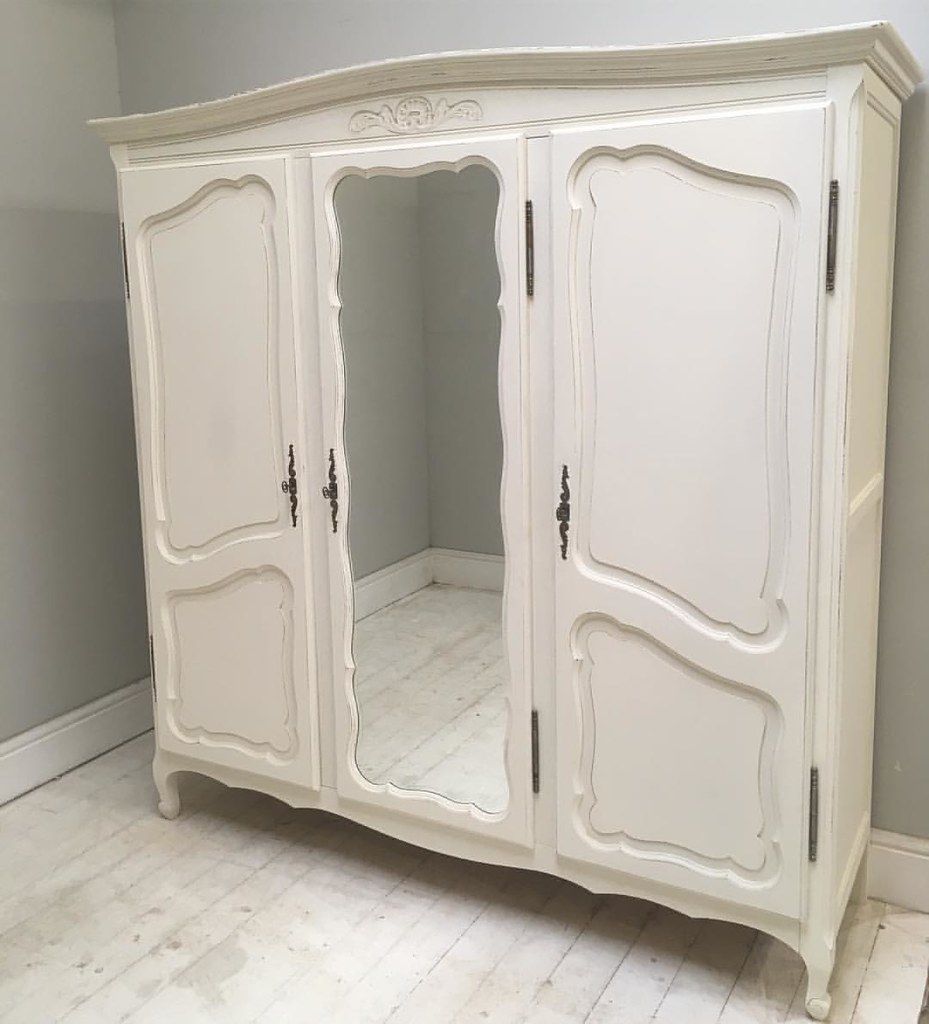 Latest Vintage French Armoire Just Finished / Simple Cream… | Flickr In Cream French Wardrobes (View 2 of 15)