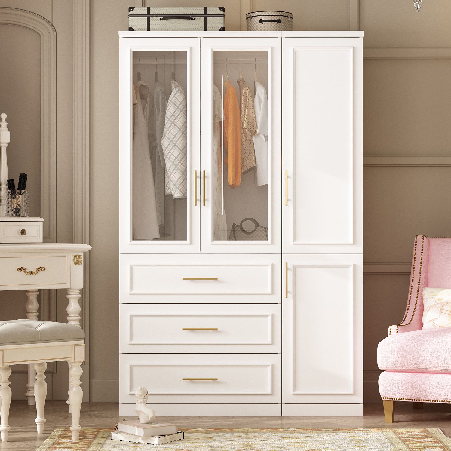 Latitude Run® Armoire | Wayfair With Regard To Wardrobes Chest Of Drawers Combination (View 7 of 15)