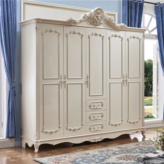 Living Room Antique Ivory White Mdf Wooden Furniture Classic Vintage Royal  Bedroom Sets Wardrobe – China Walk In Closet, Modern Clothes Walk In Closet  | Made In China With Regard To White Vintage Wardrobes (View 7 of 15)