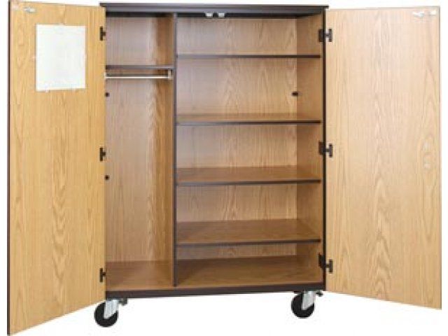 Locking Mobile Wardrobe Storage Closet  4 Adj Shelves, 66"h Irw 1084 Cl,  Wardrobe Storage Cabinets In Mobile Wardrobes Cabinets (View 3 of 15)