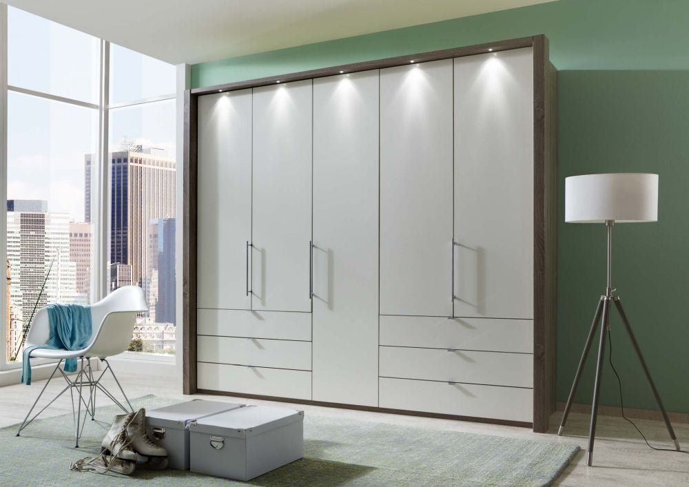 Loft 5 Door, 6 Drawer Functional Wardrobe | Eyres Furniture For 5 Door Wardrobes (View 7 of 15)