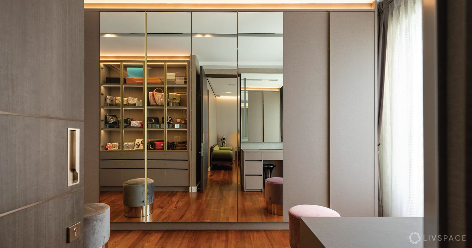 Looking For Mirrored Wardrobes? Check Out 10+ Best Designslivspace For Dark Wood Wardrobes With Mirror (Photo 8 of 15)