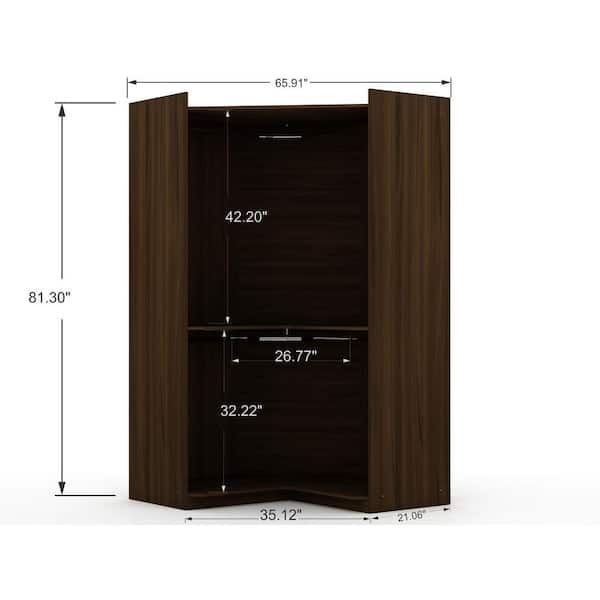 Luxor Ramsey 3.0 Brown Sectional Corner Wardrobe Closet (set Of 2) 117hd2 –  The Home Depot Intended For Cheap Wardrobes Sets (Photo 10 of 15)