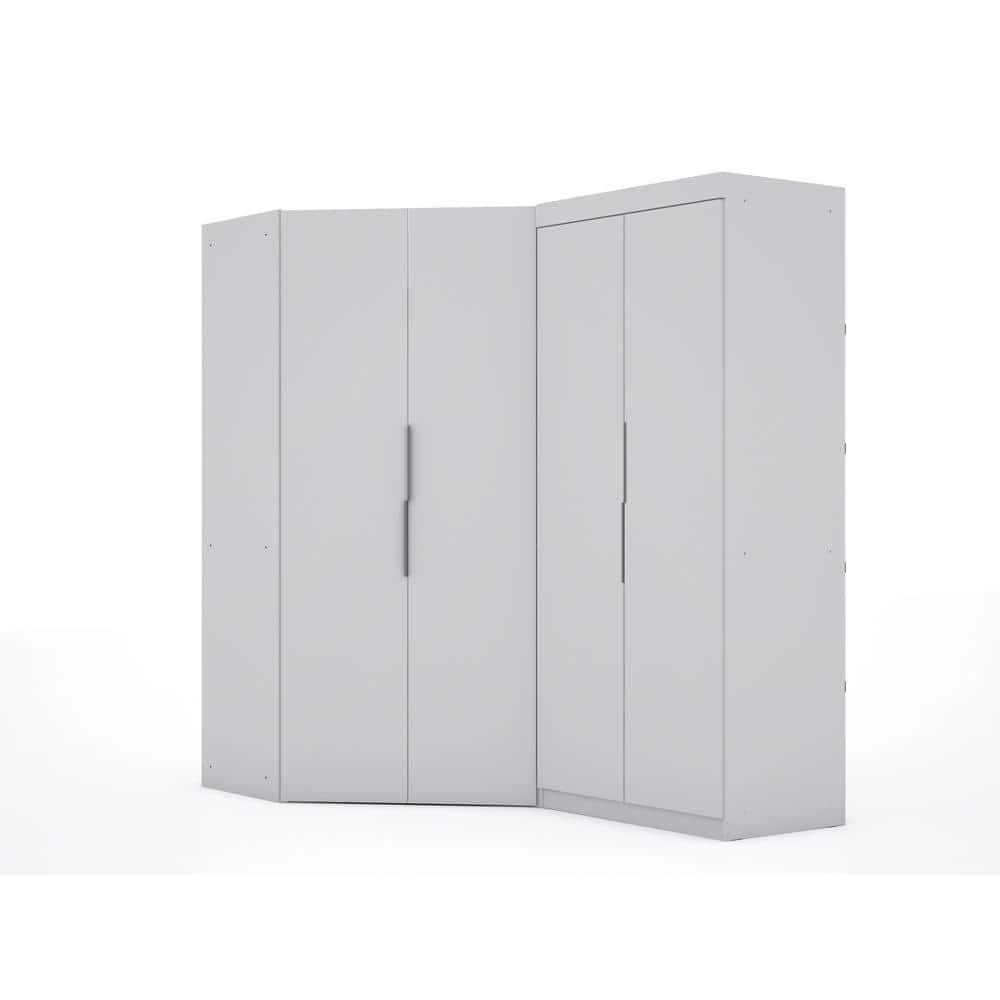 Luxor Ramsey 3.0 White Sectional Corner Wardrobe Closet (set Of 2) 117hd1 –  The Home Depot Inside Black Corner Wardrobes (Photo 8 of 15)